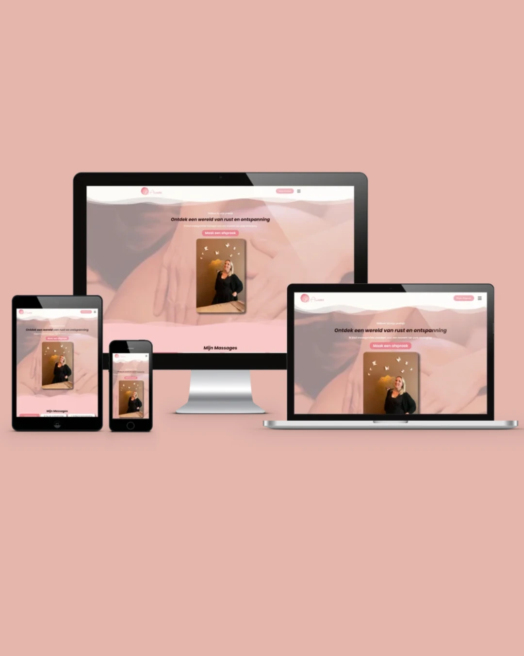 mock up van massage elsloo de website, webdesign gemaakt door creatorlinda met slimme structuur als pakket