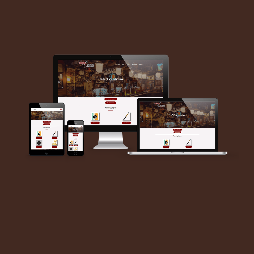 mock up cafe het centrum website webdesign pakket 1 door creatorlinda website in 1 dag