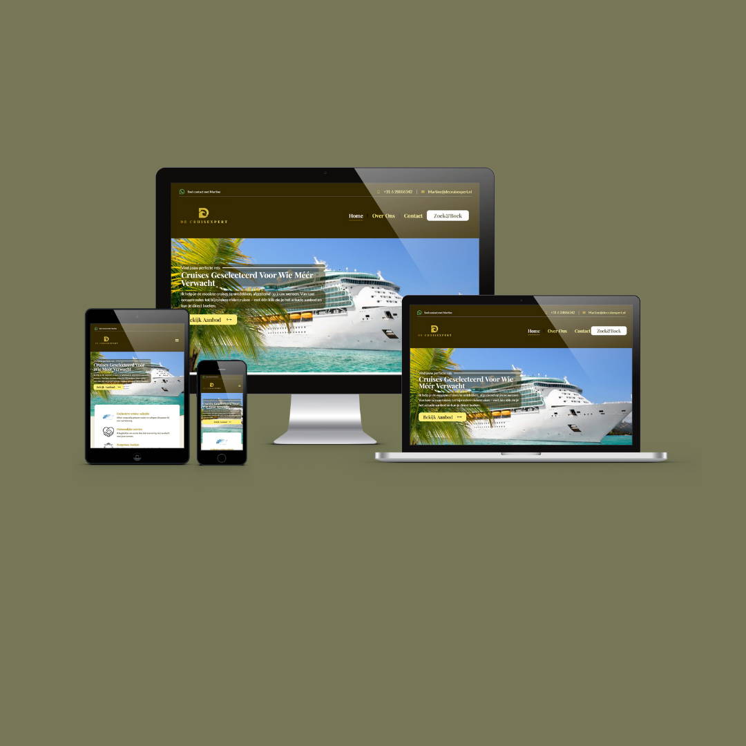 de cruisexpert website mockup gemaakt door creatorlinda als wordpress expert websdesigner
